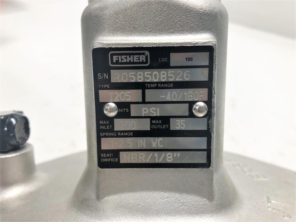 Fisher 1" NPT CF8M Tank Blanketing Regulator T205